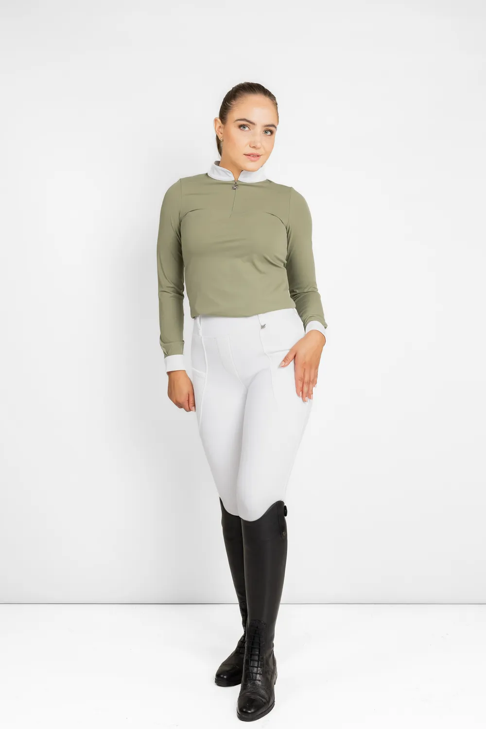 ZacZess Fleece Winter ridleggings vit helgrepp