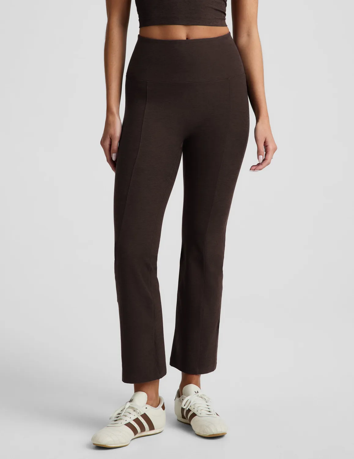 Beyond Yoga Spacedye Pintuck Kick Flare flarebyxa Dark Chocolate capri