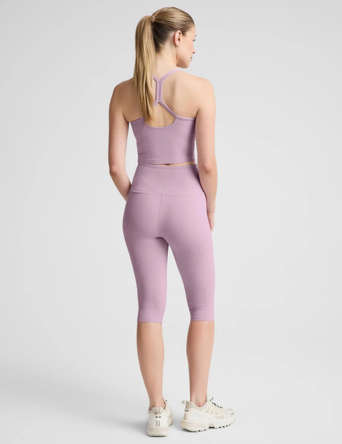 Beyond Yoga Spacedye Pedal Pusher High Waisted leggings Lavender Cream Heather