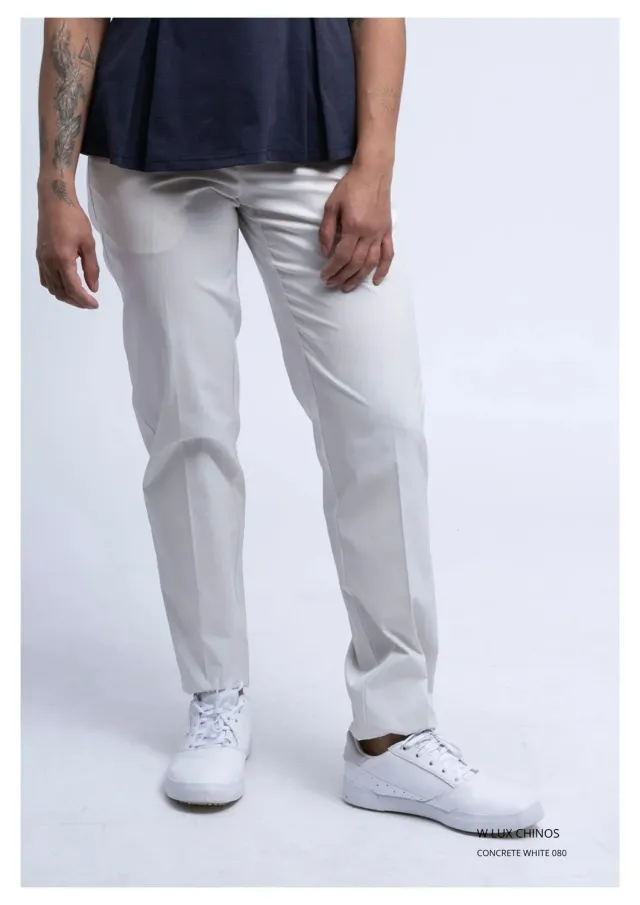 Cross Sportswear Lux Chinos golfbyxor dam concrete white