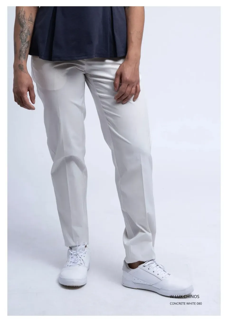 Cross Sportswear Lux Chinos golfbyxor dam concrete white