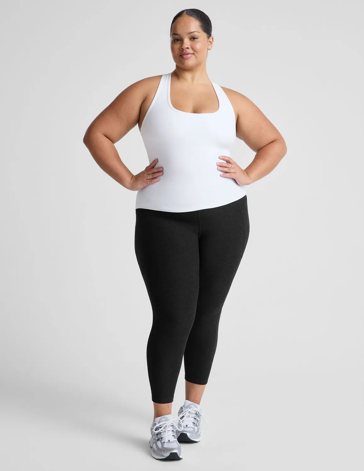 Beyond Yoga Spacedye Step Up träningslinne Cloud White BH