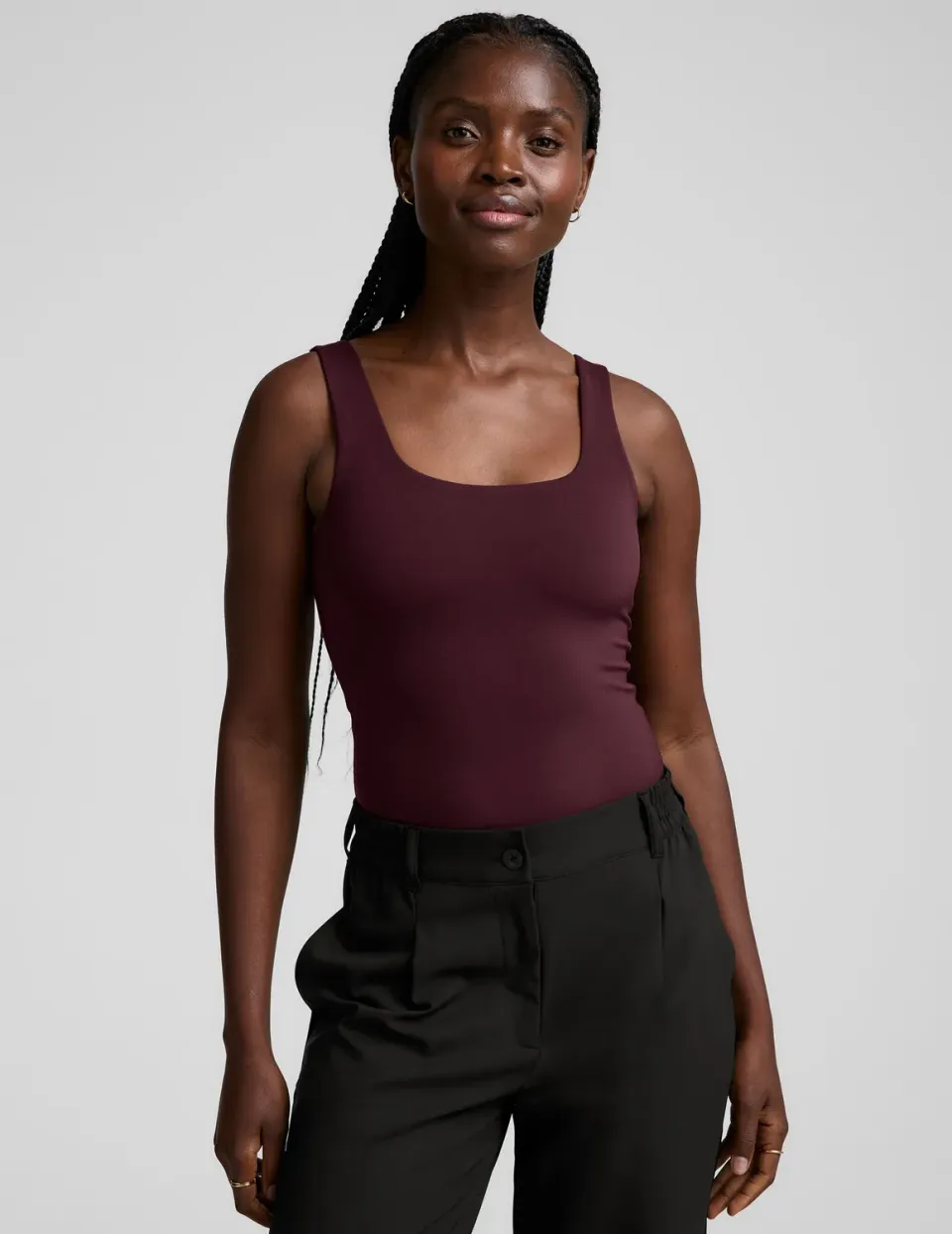 Beyond Yoga Base Tank Bodysuit body mörkröd tight