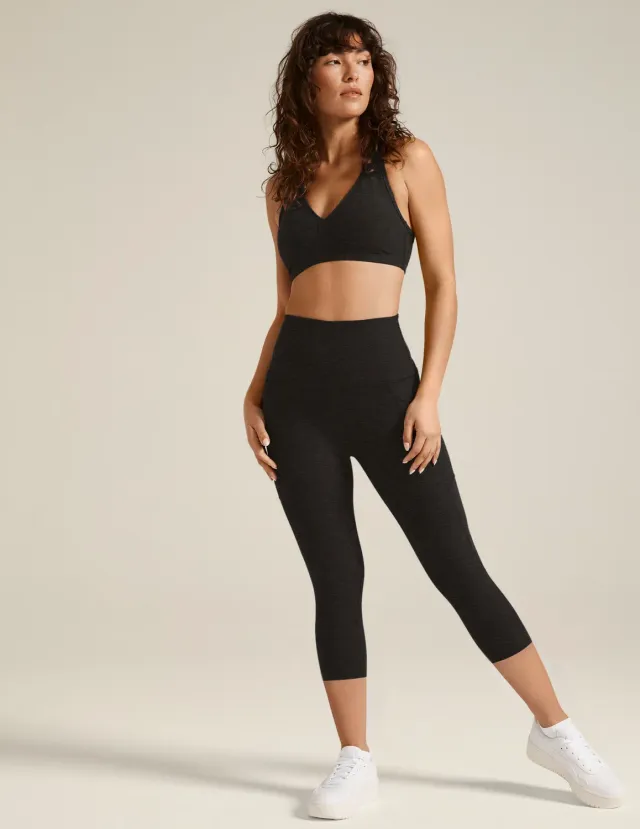 Beyond Yoga Spacedye Out Of Pocket High Waisted Capri Legging tights Darkest Night