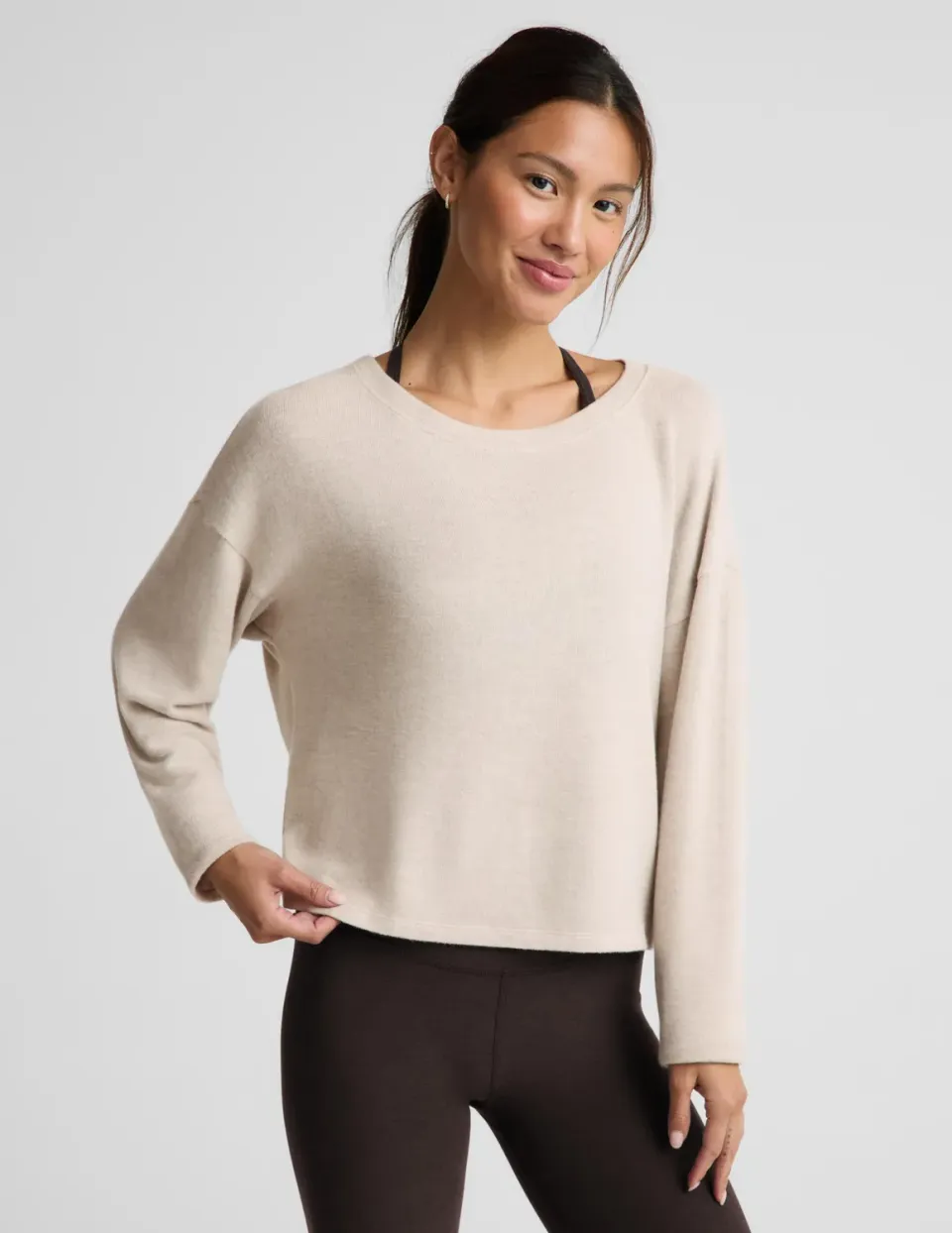 Beyond Yoga LuxeLayer Pullover tröja Oatmeal Heather