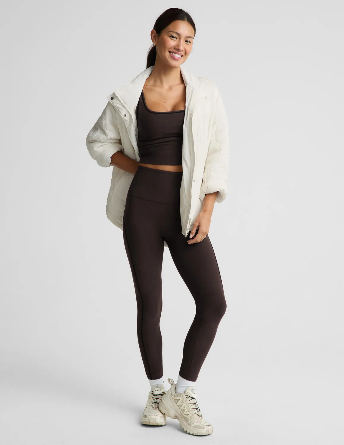 Beyond Yoga Spacedye Dynamic High Waisted Tights Dark Chocolate midi