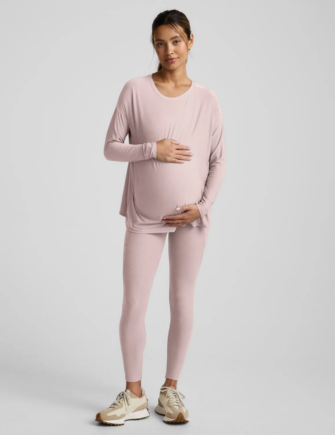 Beyond Yoga Spacedye Love the Bump mammaleggings Pale Pink melerad