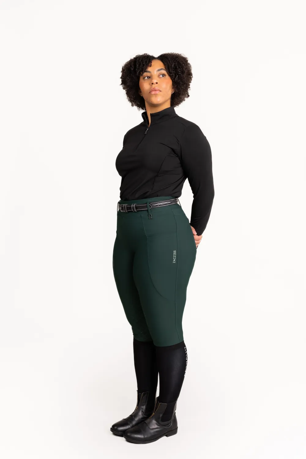 ZacZess London Pine Hybrid ridleggings plus mörkgrön