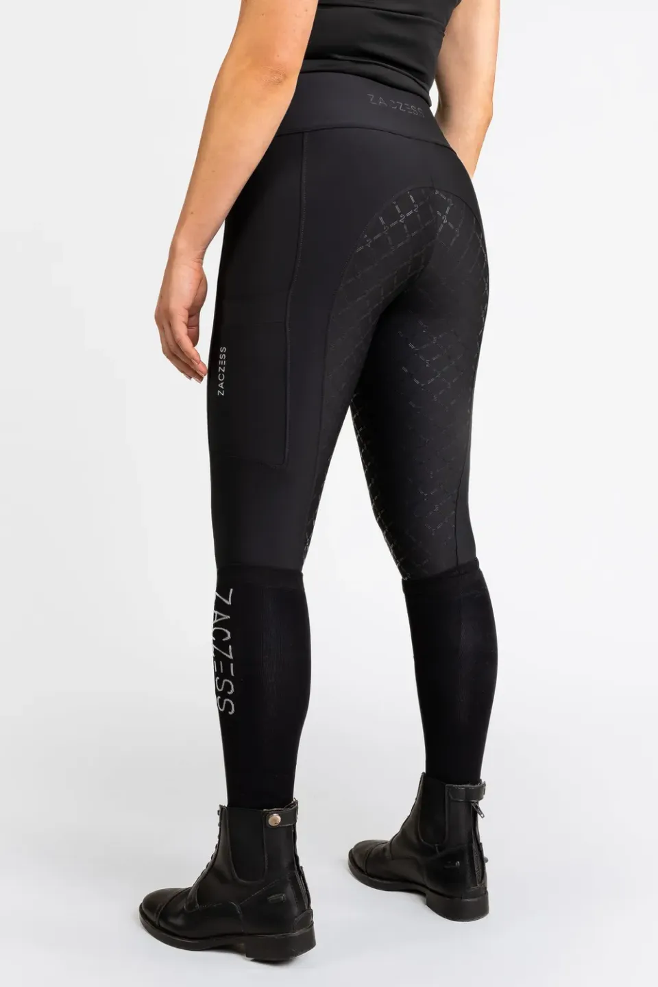 ZacZess Ohio Black ridleggings svart mobilfickor