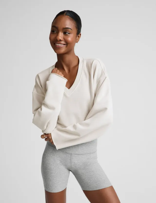 Beyond Yoga Fade Out sweatshirt vit croppad