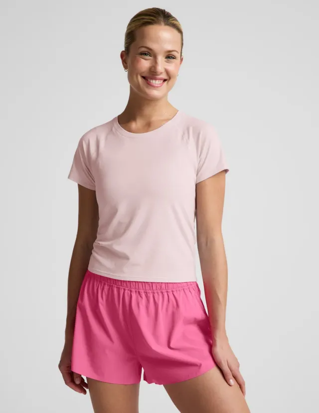 Beyond Yoga Breezeweight Active Short Sleeve Tee t-shirt Pink Petal tunn