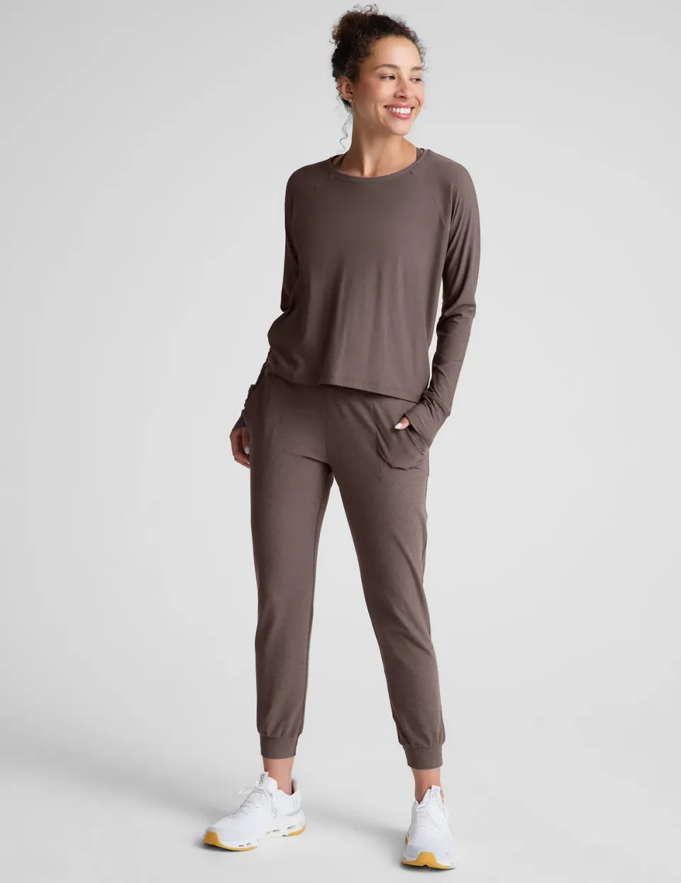 Beyond Yoga Spacedye Midi Jogger mjukisbyxor Woodland Heather fickor