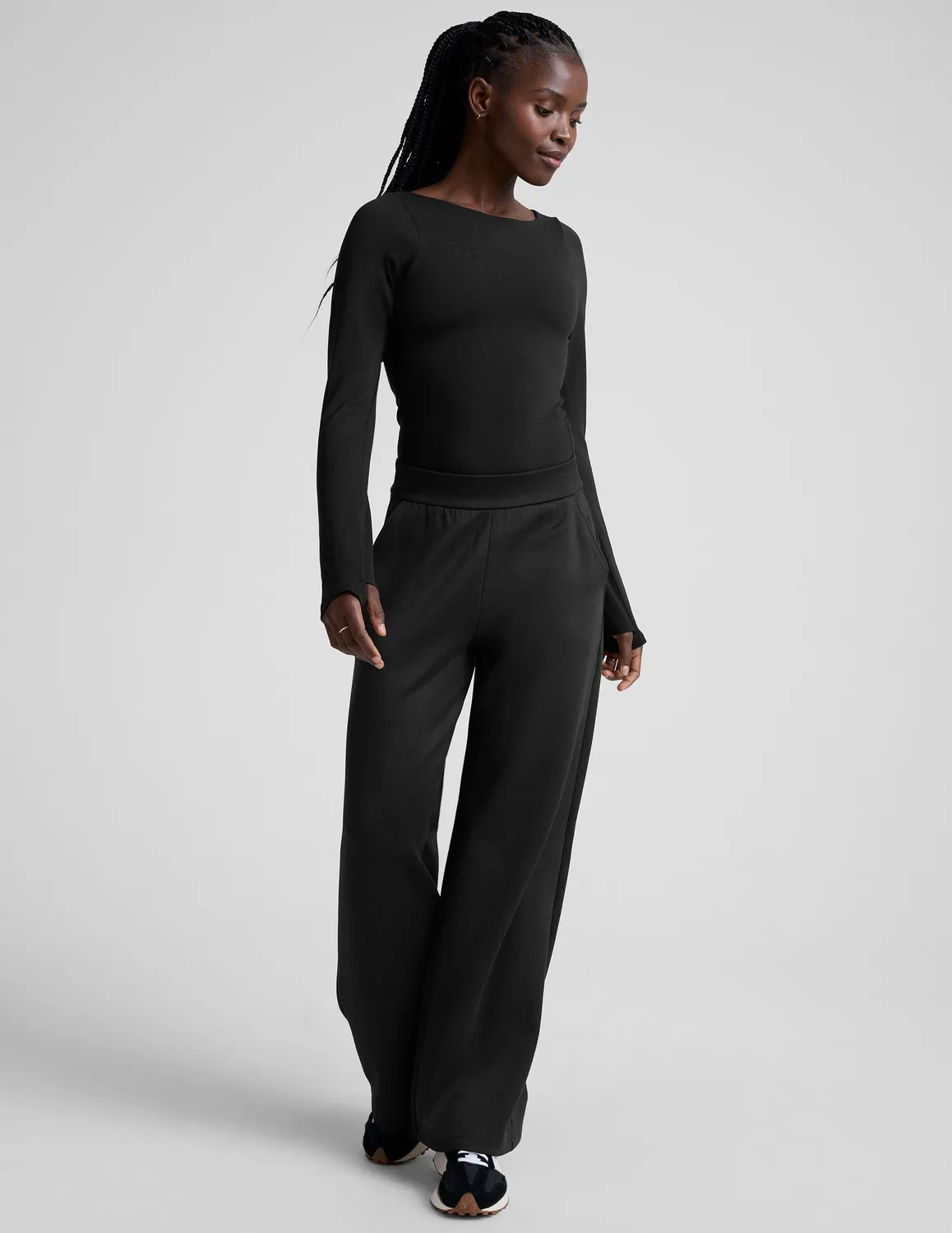 Beyond Yoga Serene Boatneck Bodysuit Body Black lång ärm