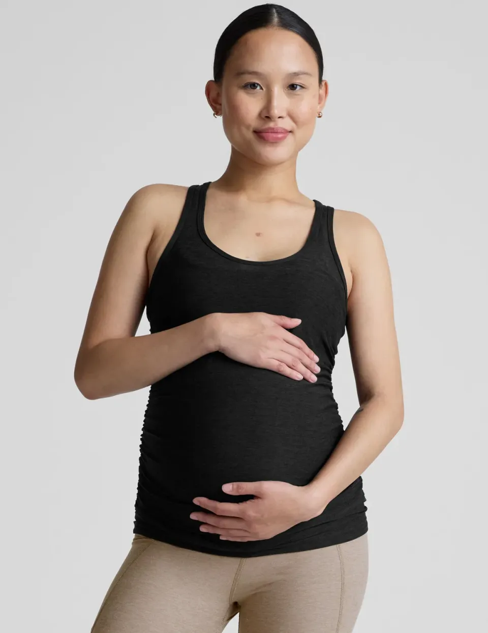 Beyond Yoga Featherweight Let It Grow Maternity Tank mammalinne Darkest Night
