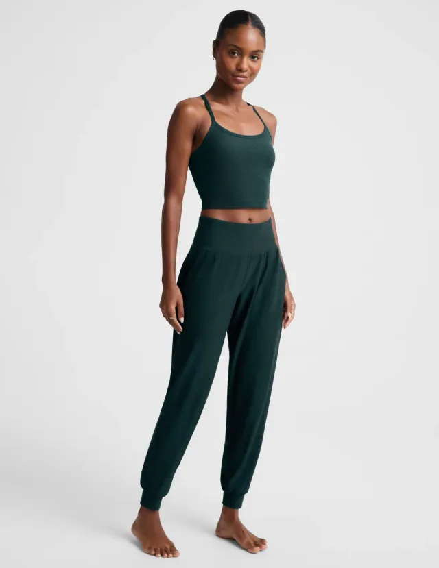 Beyond Yoga Midweight Spacedye Midi Jogger joggerbyxor Dark Ivy Heather