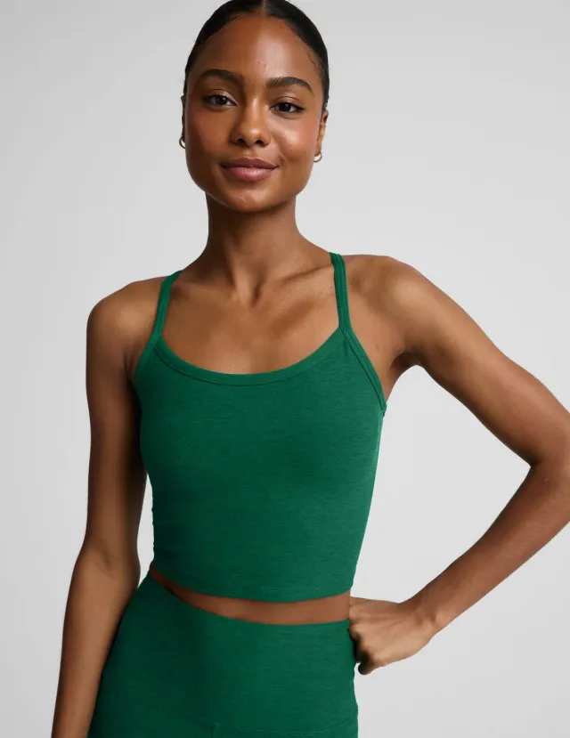 Beyond Yoga Spacedye Slim Racerback Cropped Tank linne Legacy Pine