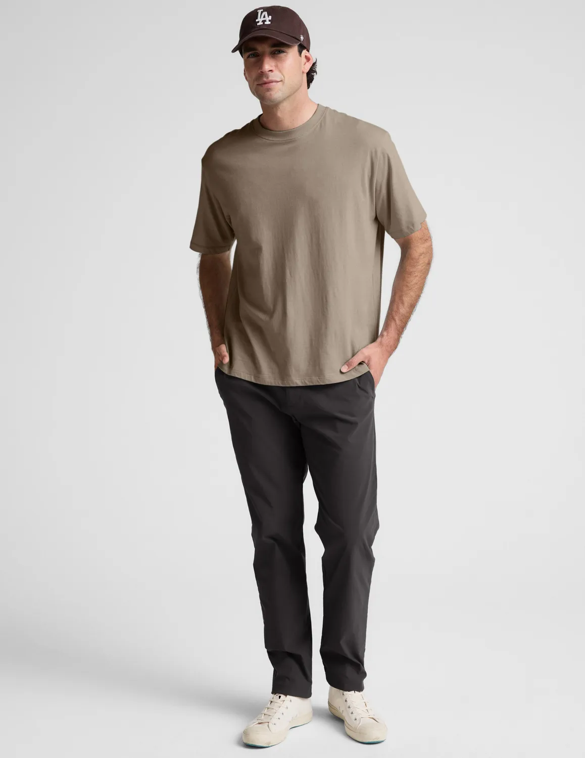 Beyond Yoga SoftKnit Cotton Tee t-shirt Mushroom bomull herr