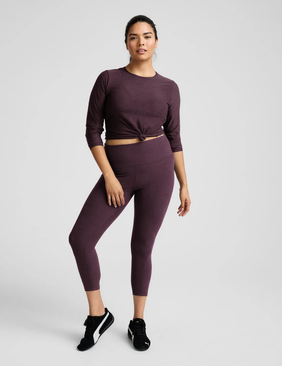 Beyond Yoga Spacedye Caught In The Midi träningstights Eggplant Purple Heather hög midja