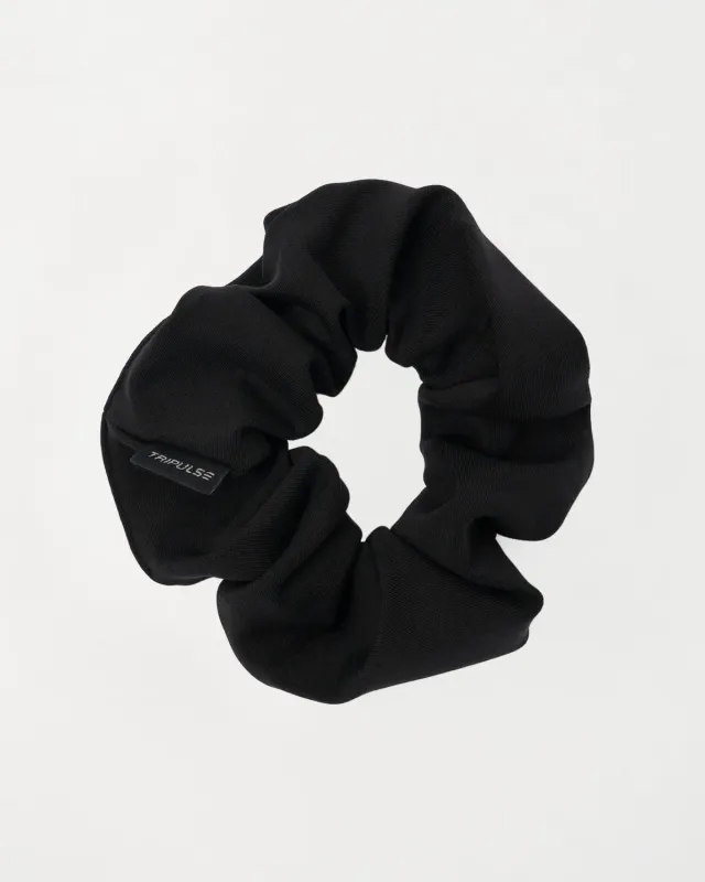 Tripulse Fitness Tencel scrunchie hårsnodd midnight black mjuk