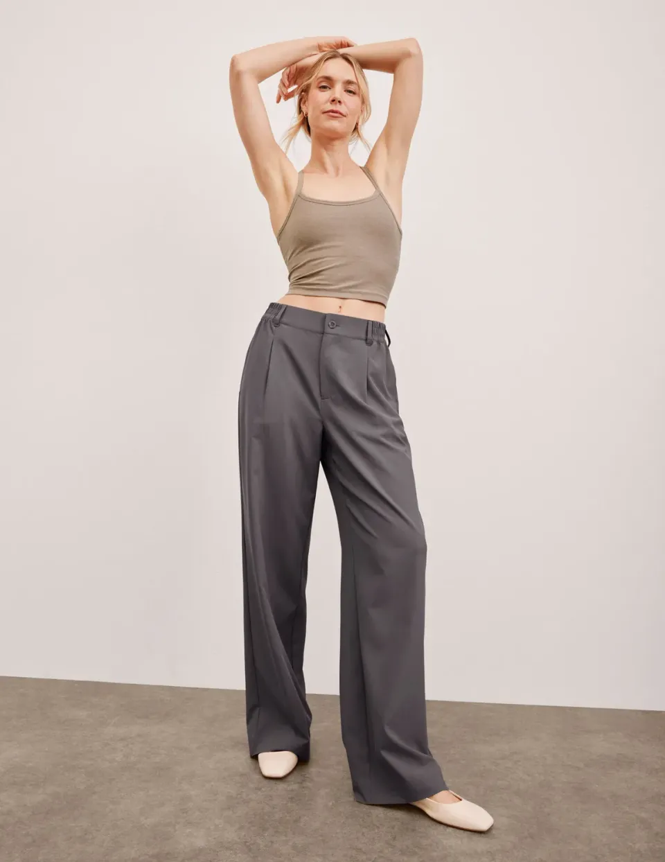 Beyond Yoga Status Wide Leg Trouser 31" byxor Soft Umber vida