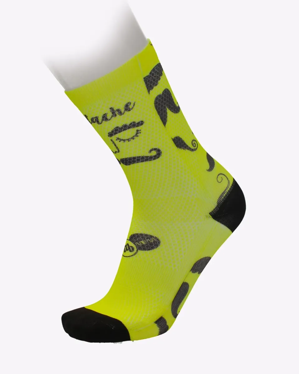 MB Wear Fun Mustache cykelstrumpor Mustache mönstrade