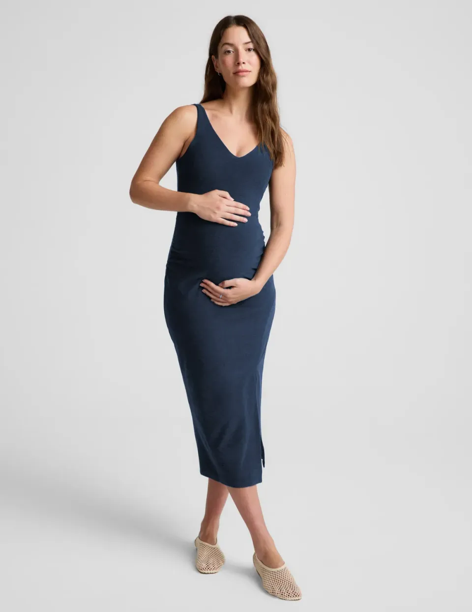 Beyond Yoga Spacedye Inspire Maternity Midi mammaklänning blå