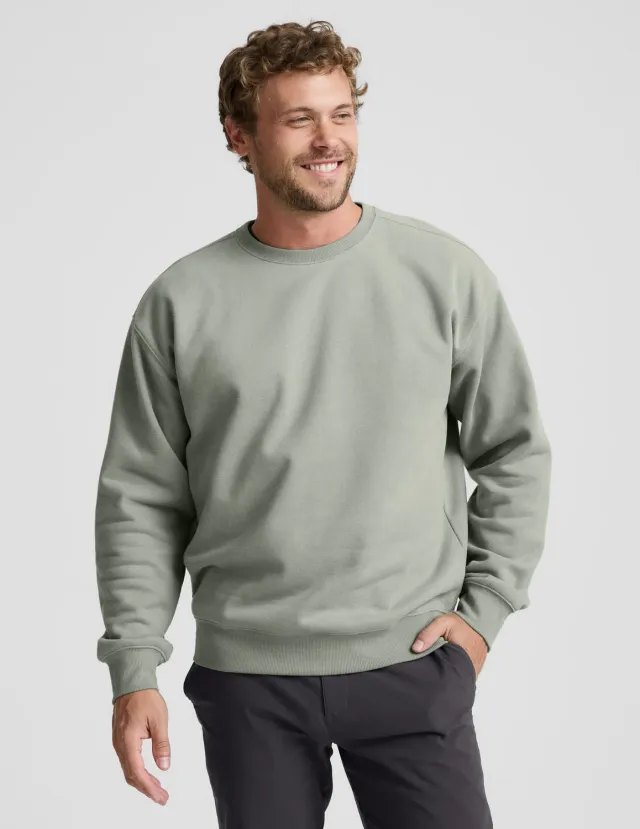 Beyond Yoga LuxeFleece Crewneck sweatshirt Grey Sage relaxed