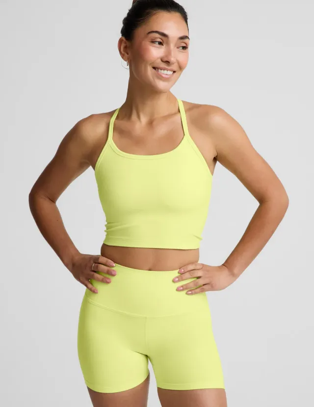 Beyond Yoga Spacedye Slim Racerback Cropped Tank linne Electric Lime