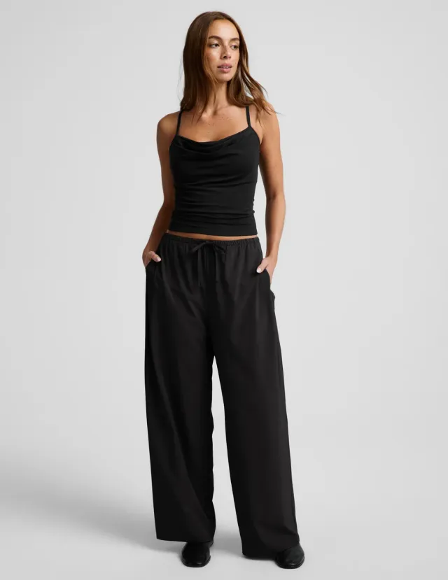 Beyond Yoga Solstice Drawstring Wide Leg Pant 29 byxor svart