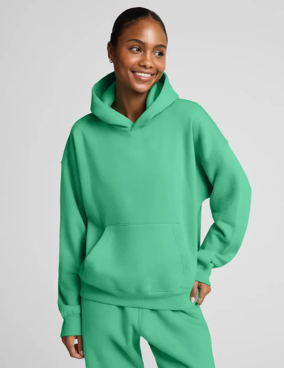 Beyond Yoga LuxeFleece 2.0 Hoodie hoodtröja Jade Pool bomull