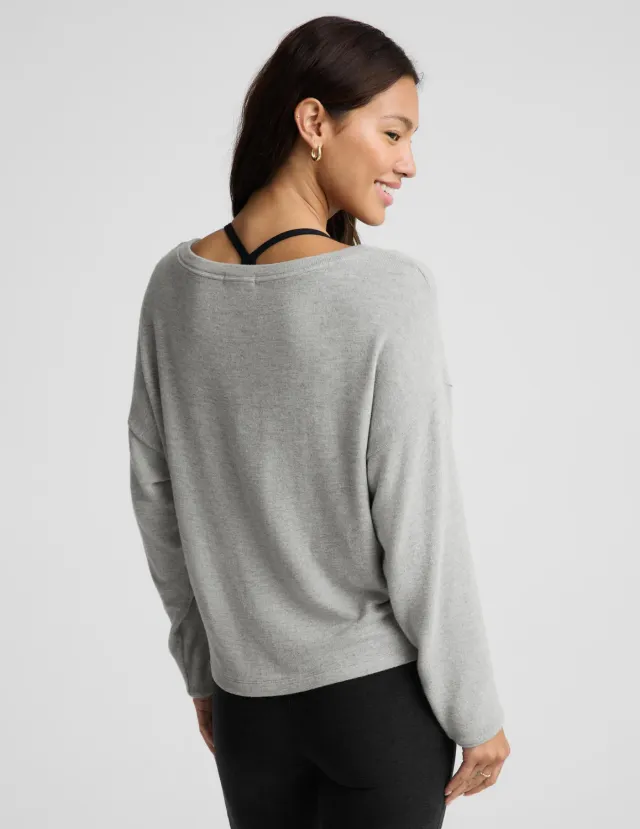 Beyond Yoga LuxeLayer Pullover tröja Heather Gray