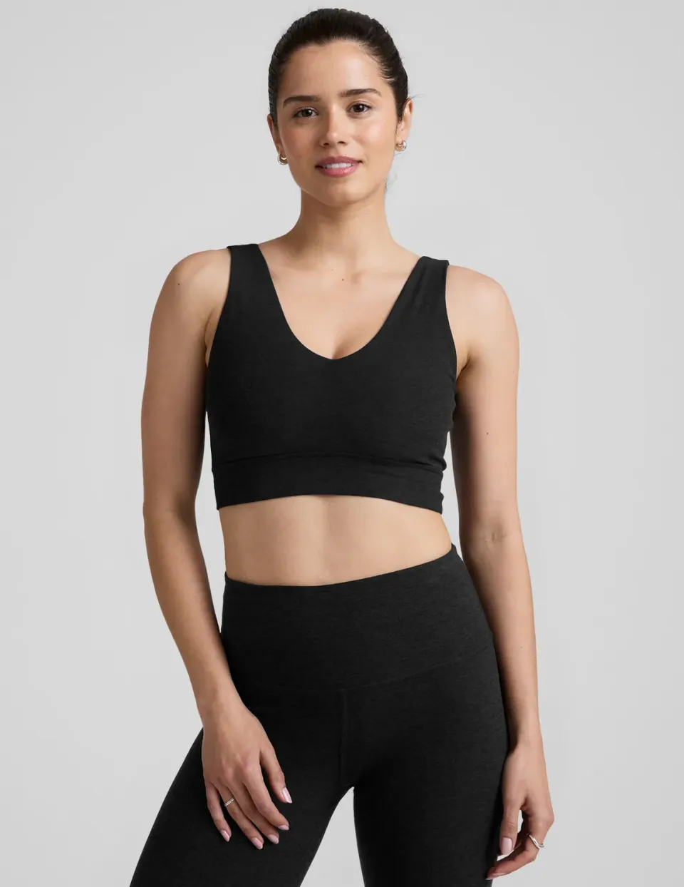 Beyond Yoga Spacedye Good Day Long Line sport-bh Darkest Night mjuk