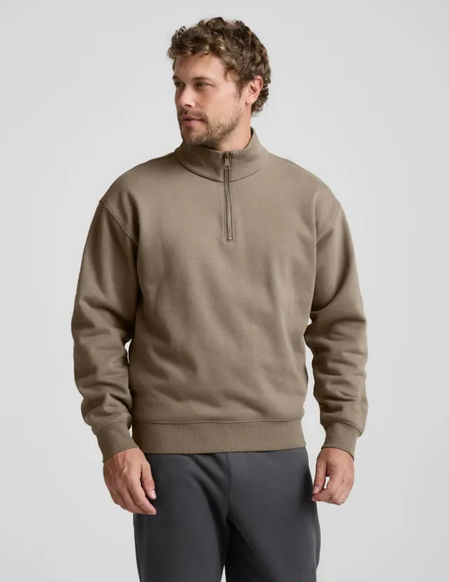 Beyond Yoga LuxeFleece Half Zip sweatshirt Mushroom unisex