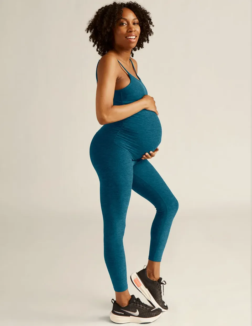 Beyond Yoga Spacedye Uplevel gravidjumpsuit blå kompression