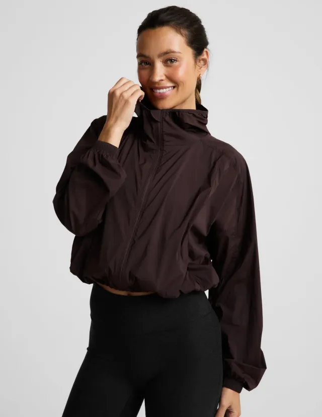 Beyond Yoga Places To Go löparjacka Cocoa Plum UPF 50+