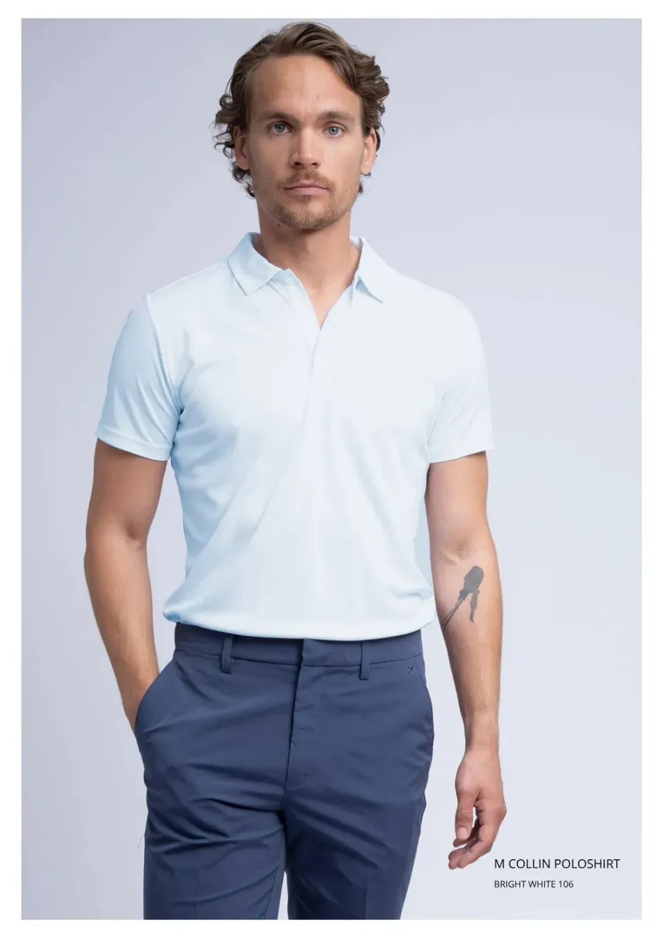 Cross Sportswear Collin piké tinted aqua herr ljus