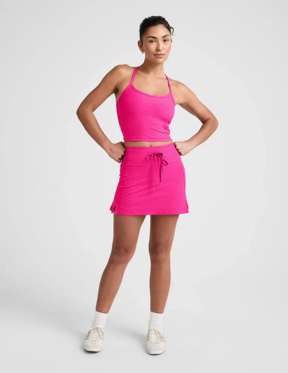 Beyond Yoga Spacedye Go Pocket Skirt träningskjol Pink Glow Heather