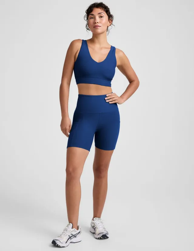 Beyond Yoga Spacedye Keep Pace 5 träningsshorts marinblå