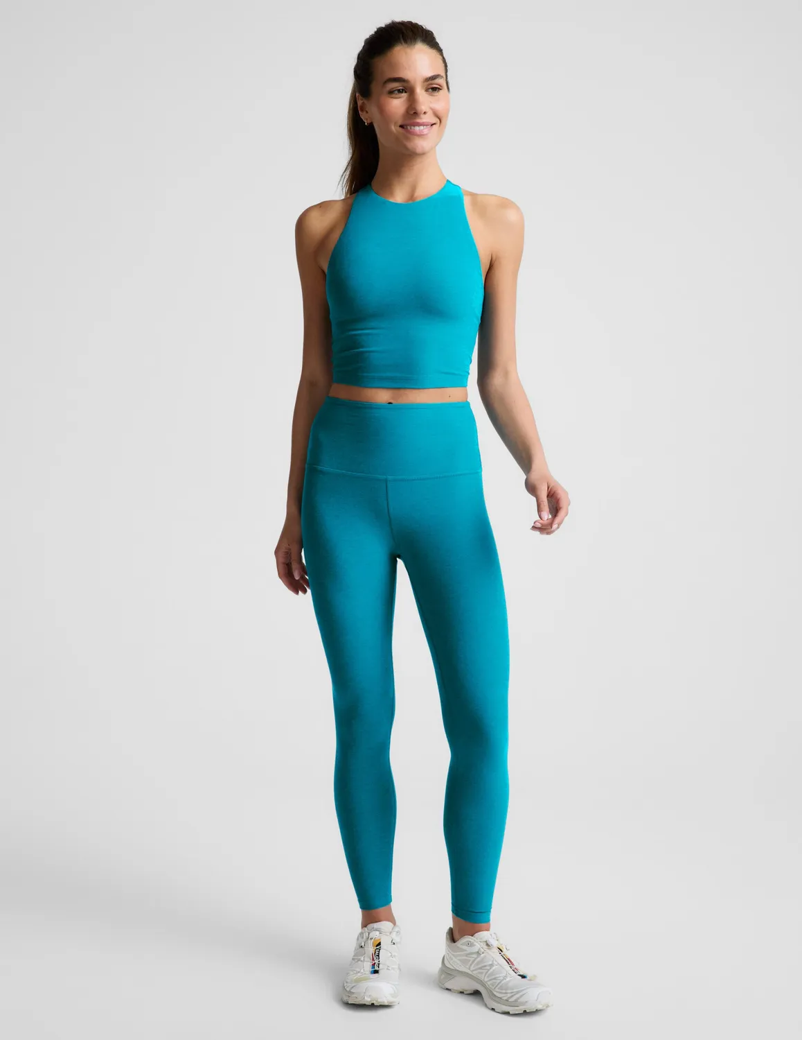 Beyond Yoga Spacedye Caught In The Midi tights Island Blue Heather hög midja