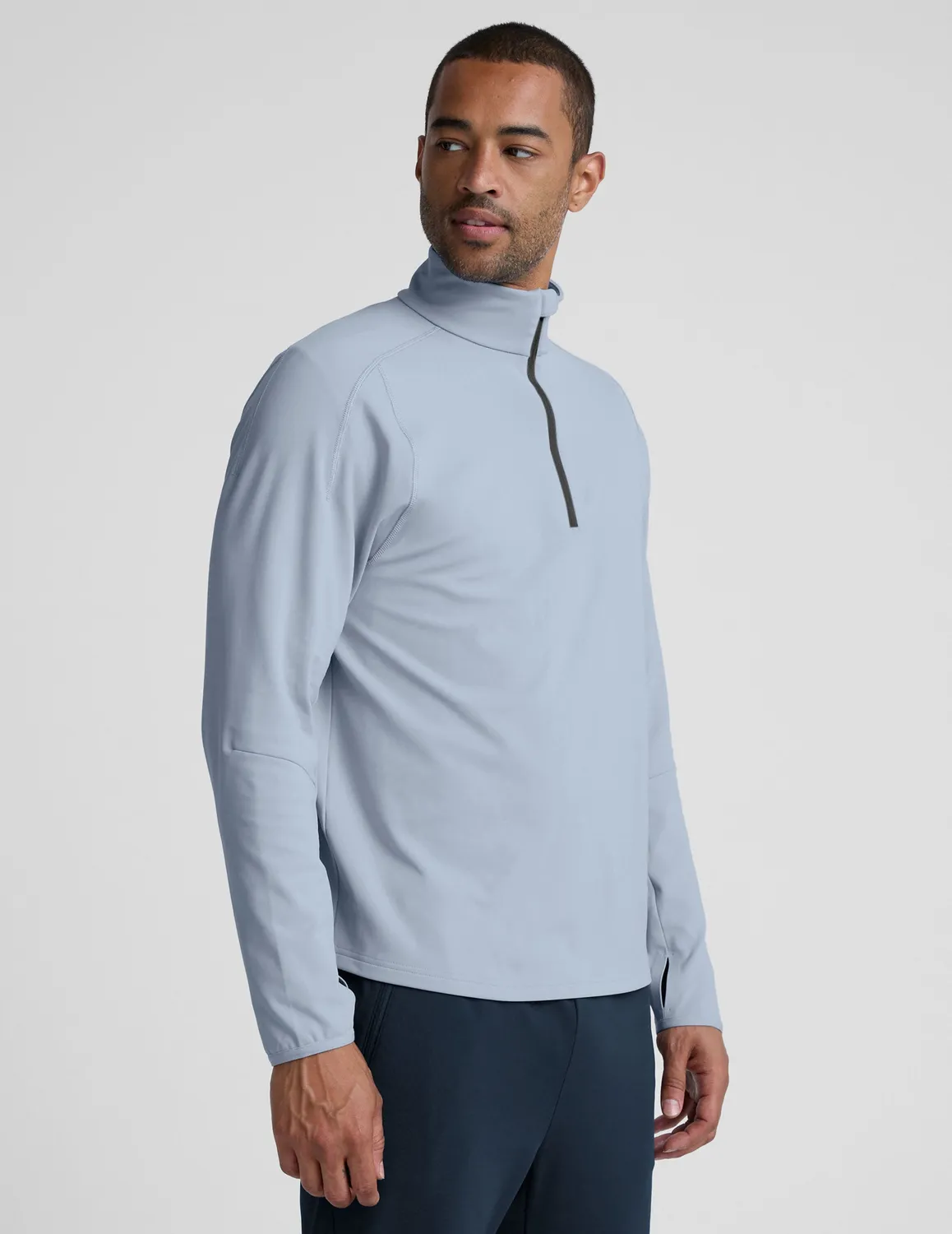 Beyond Yoga Pacer Fleece Quarter Zip tröja Dusty Blue borstad