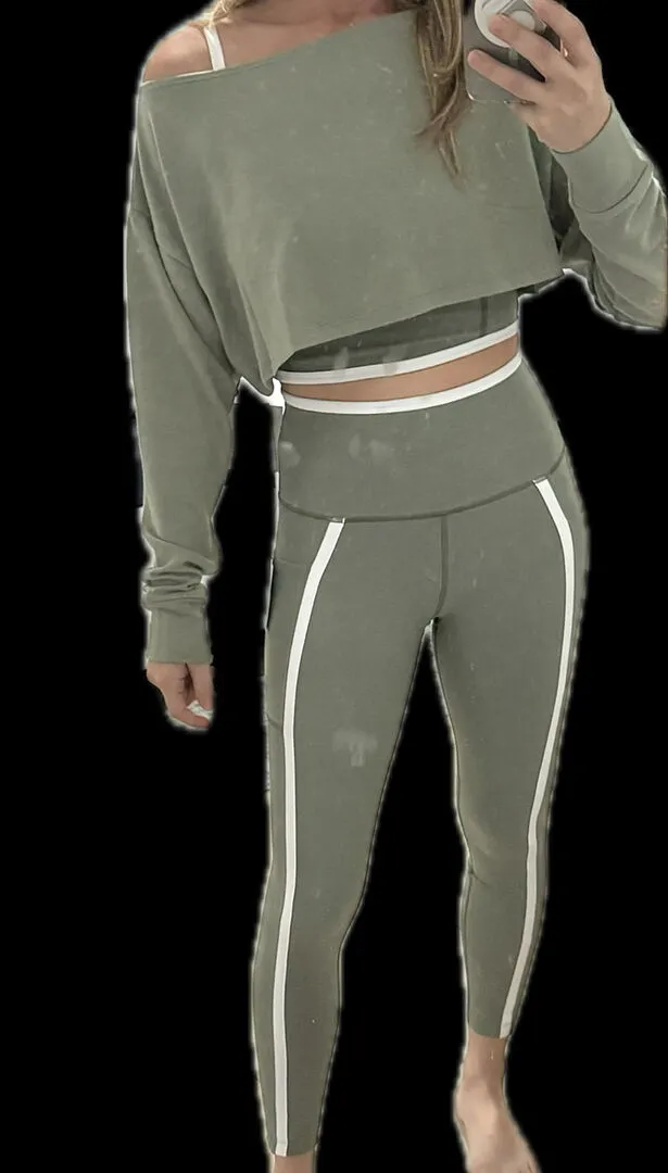 Beyond Yoga Spacedye New Moves High Waisted leggings Grey Sage fickor