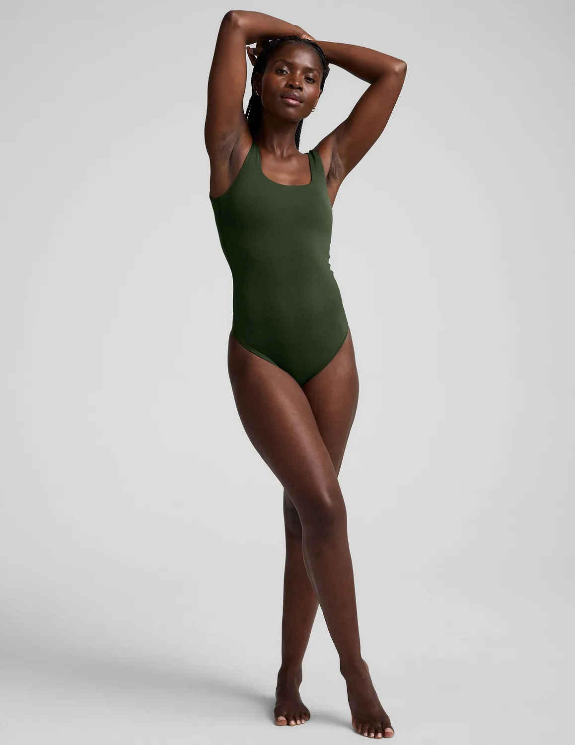 Beyond Yoga Base Tank Bodysuit body mörk oliv tight