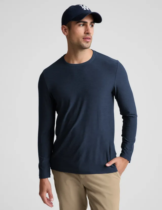 Beyond Yoga Always Beyond Men Long Sleeve Crew 2.0 herrtröja Nocturnal Navy