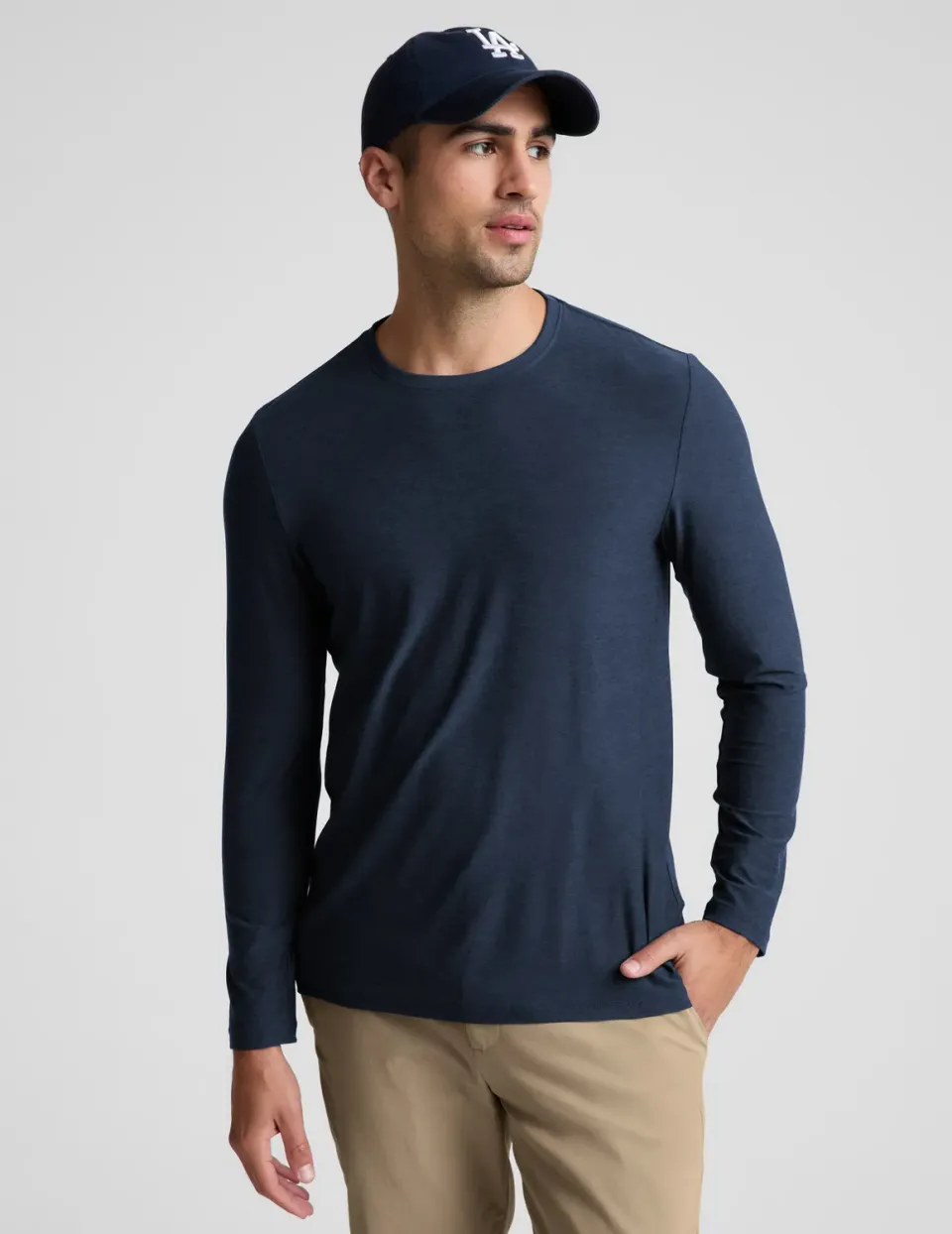 Beyond Yoga Always Beyond Men Long Sleeve Crew 2.0 herrtröja Nocturnal Navy