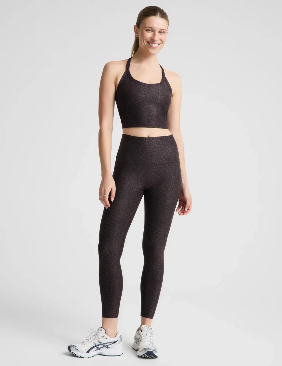 Beyond Yoga SoftMark High Waisted Midi leggings cocoa plum leopard