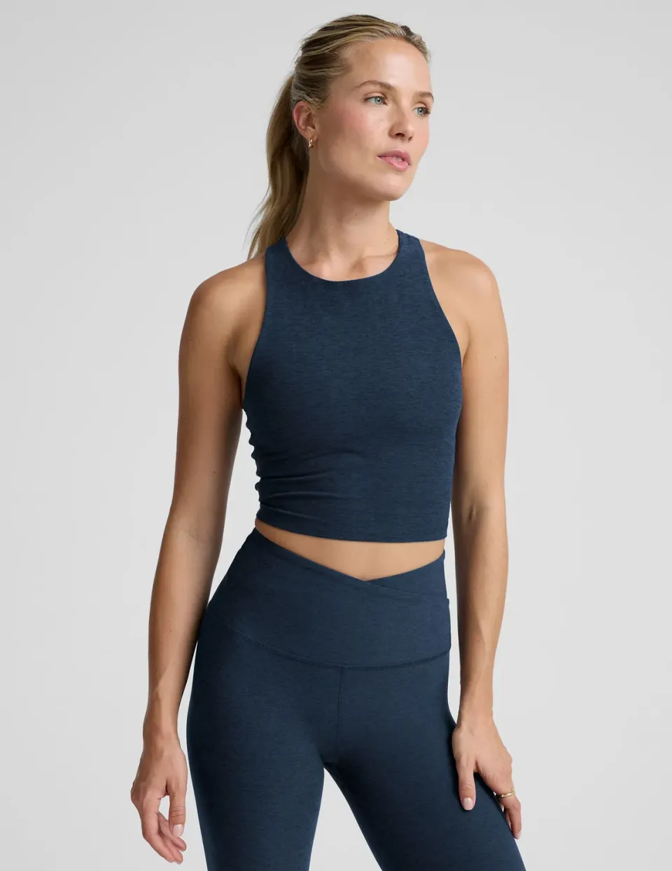 Beyond Yoga Spacedye Refocus cropped linne Nocturnal Navy