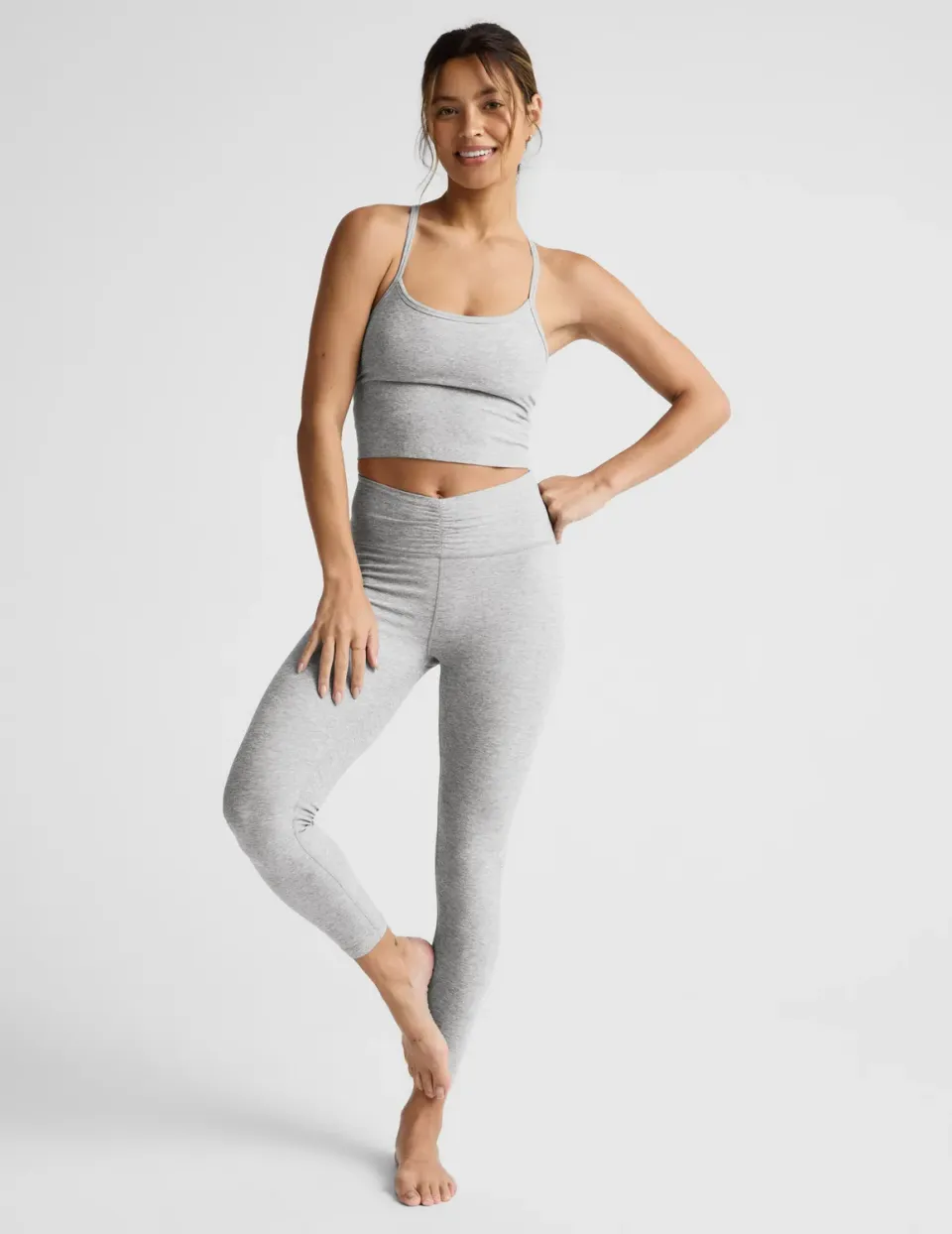 Beyond Yoga Spacedye Centered Midi Legging träningstights Silver Mist