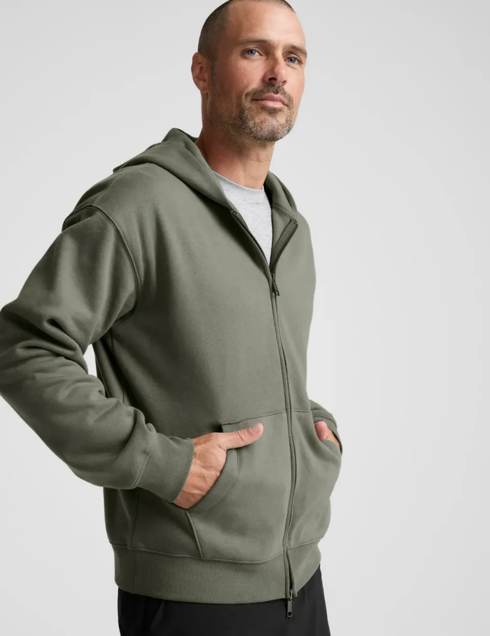 Beyond Yoga LuxeFleece Full Zip hoodie dusk basil fleece