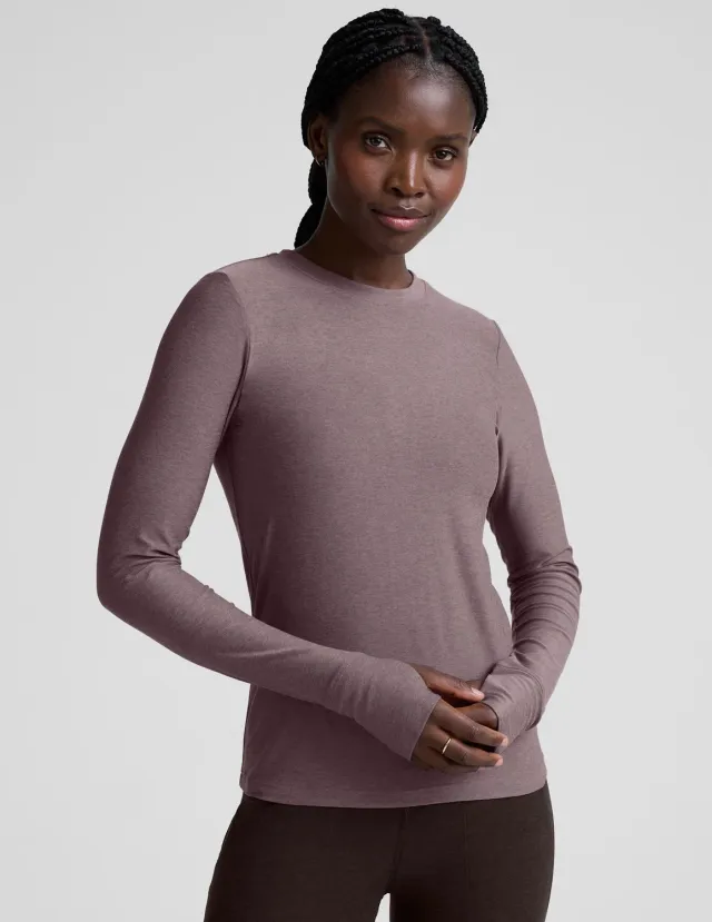 Beyond Yoga Featherweight Select Long Sleeve Crew tröja Violet lätt