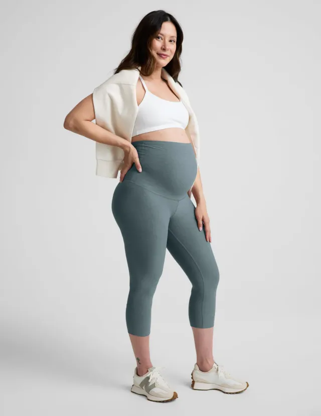 Beyond Yoga Spacedye Love The Bump Maternity 20.5" Capri Legging Storm Heather